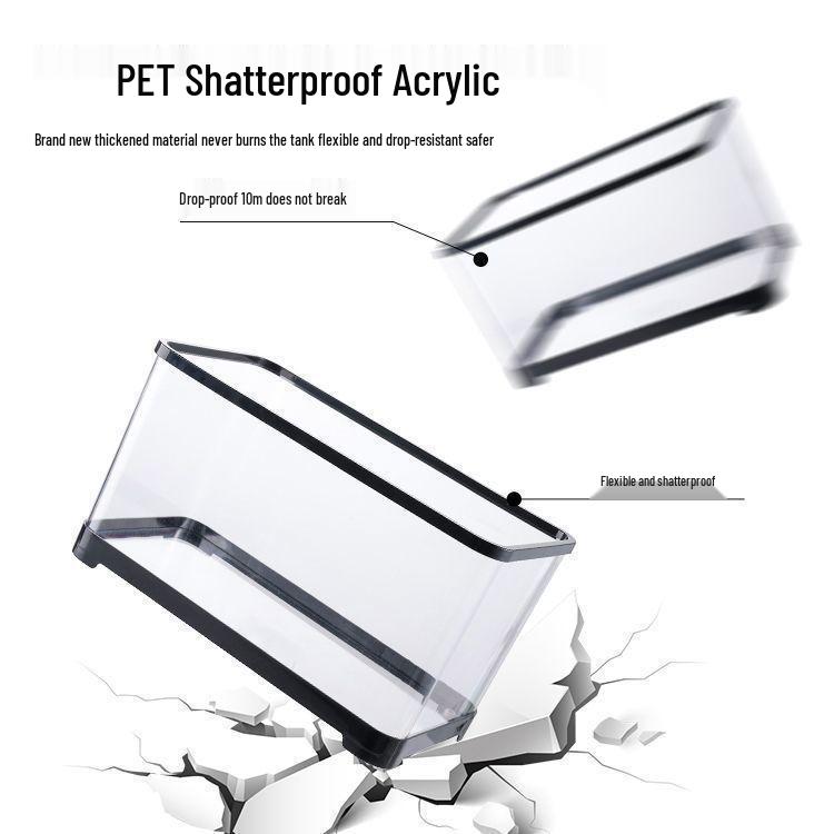Small Acrylic Transparent Fish Tank with Bottom Drainage for Desktop or Living Room