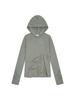 TUOMIO Draped Hooded Long Sleeve [Grey]