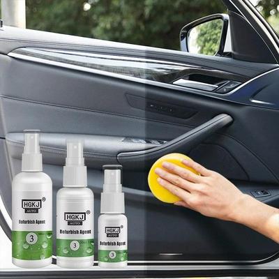 Rénovateur plastique 50/100 ml pour intérieur de voiture, retarde l'oxydation, cire liquide pour sièges et cuir, restaure les détails, spray nettoyant