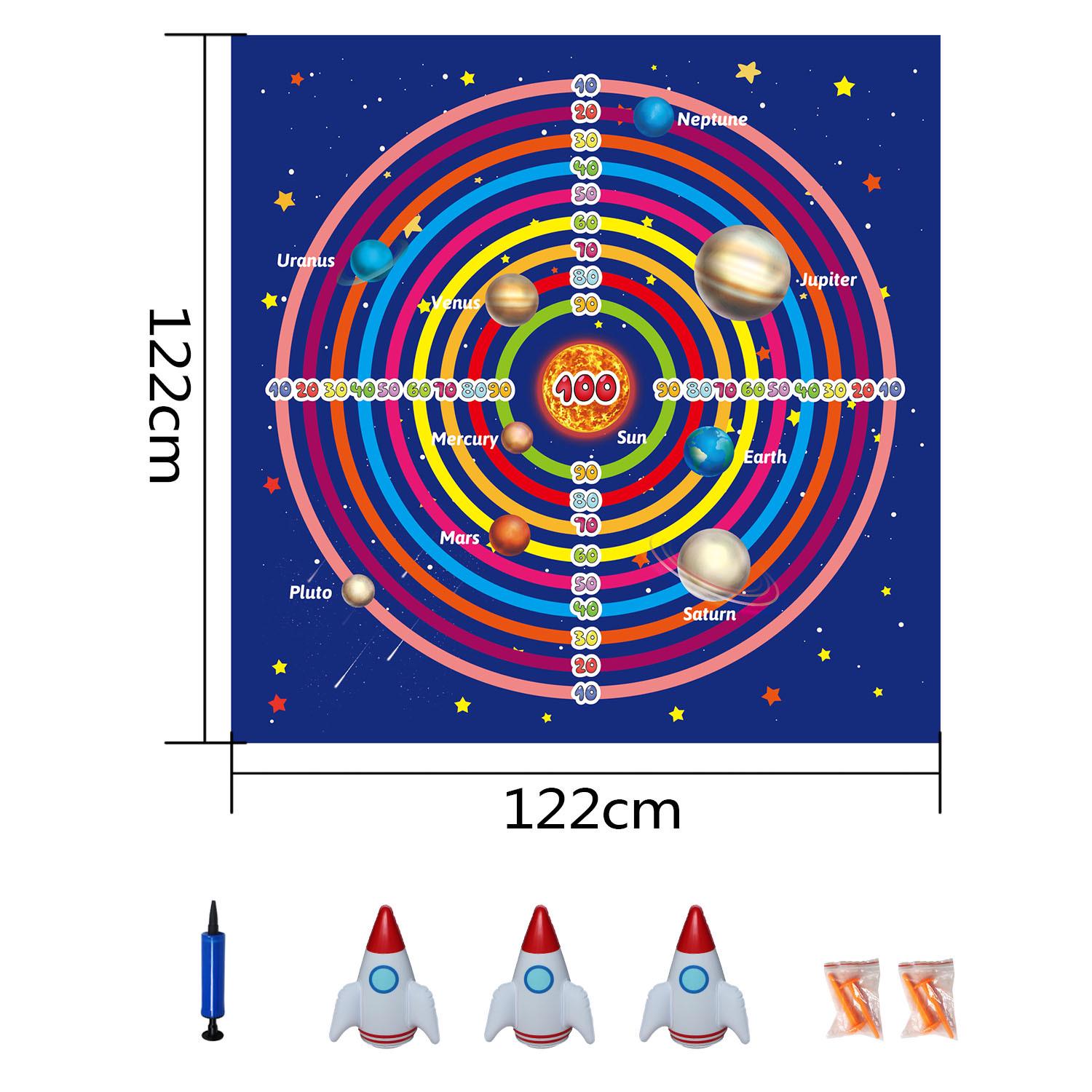Inflatable Punching Bag Ring Toss Game for Kids: Interactive Target Rocket & Darts Toy