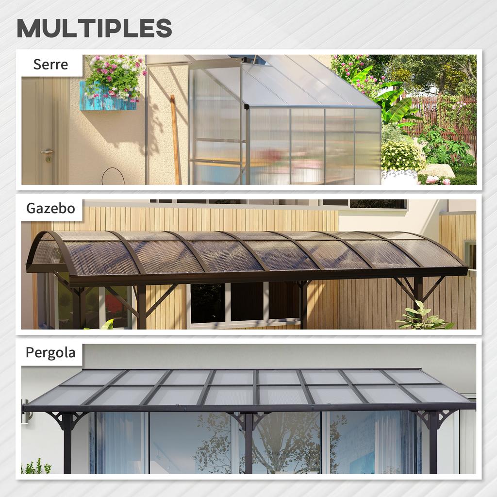 14 Pieces Polycarbonate Sheets, 121 x 61 x 0.4cm Twin-Wall Plastic Roofing Sheets, 10m² Replacement Greenhouse Panels, Waterproof and UV Protection
