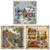 Scenic Kit 14CT Stamped 2 Strands Cotton Thread 40x40cm Full Stitch Beginner Set