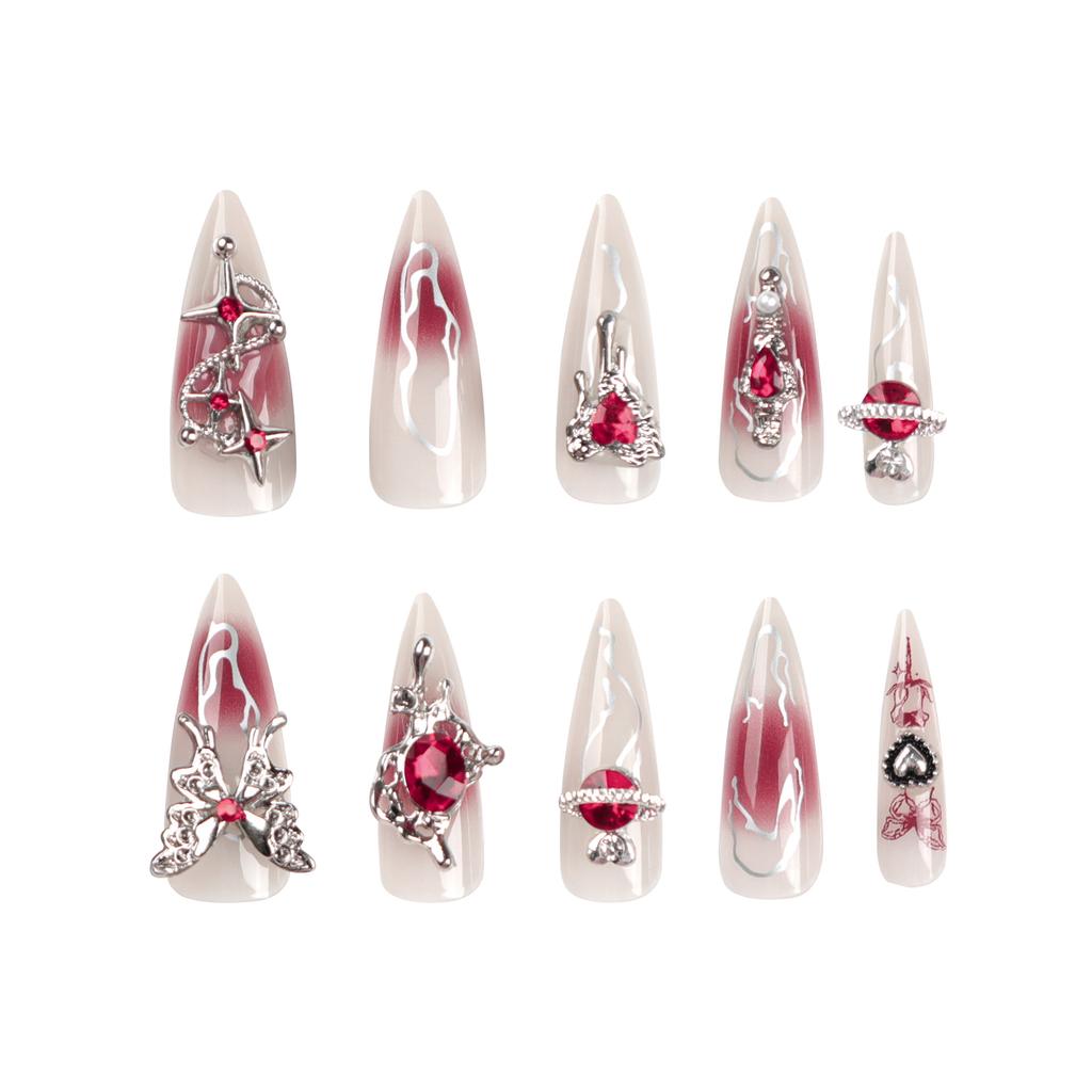 24 Pieces Spice Girl Wear Nail Piece Nail Art False Nail Wear Nail Patch Nail Art Piece Nail Piece