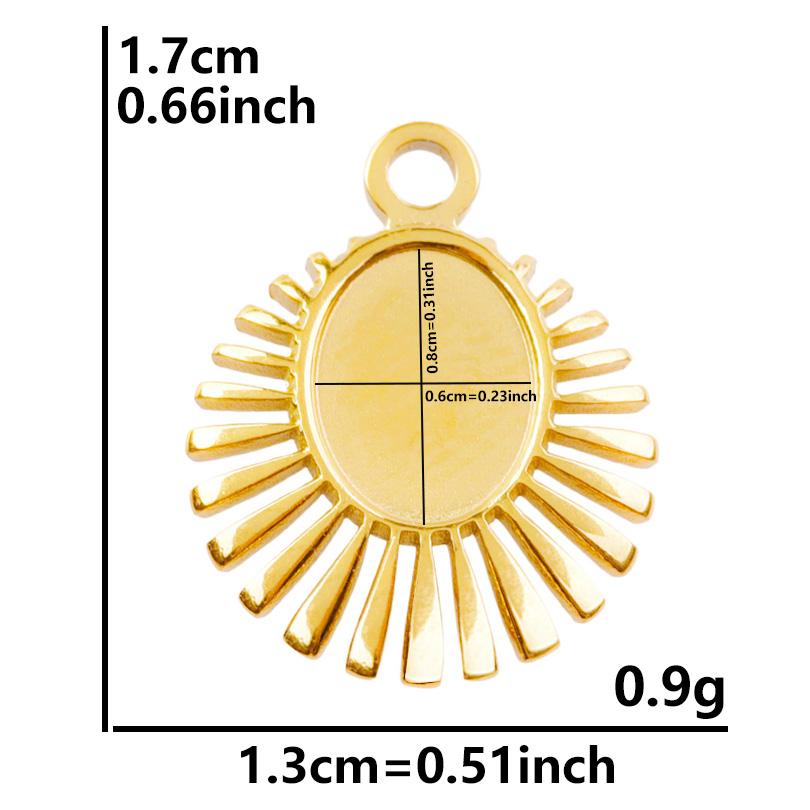 6pcs Real Gold Plated Sun Charms For Jewelry Making Supplies Stainless Steel Charm Pendants Heart Moon Thread Sunshine Material