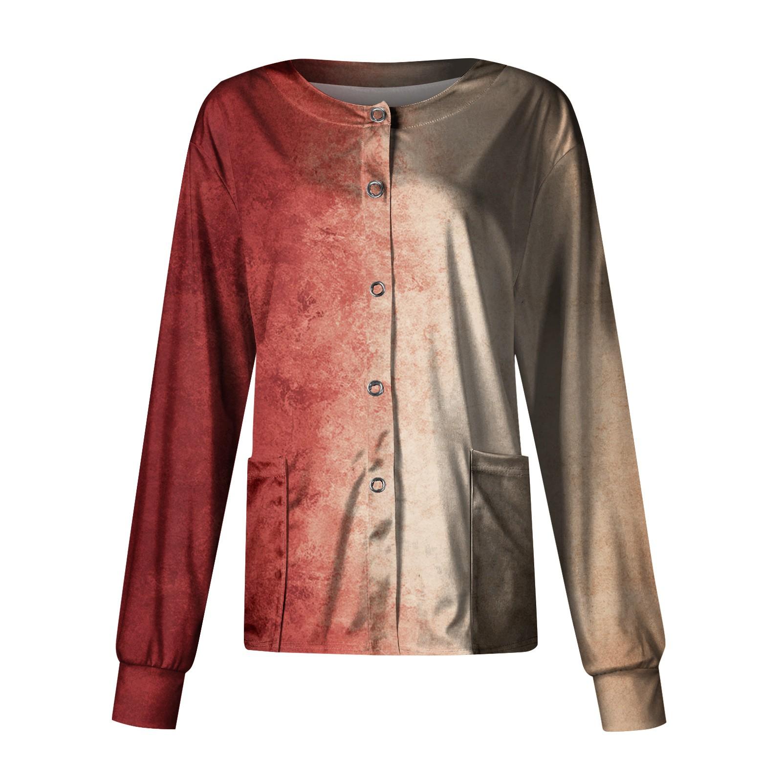 

Женский повседневный однобортный топ с длинным рукавом и принтом Dry-nurse S