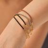 18k Gold Plated Zircon Titanium Steel Bracelet for Women - European & American Style