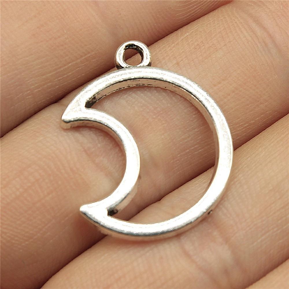 10pcs Charms Moon Antique Silver Color Moon Charms Pendants For Bracelets Moon And Star Charms Wholesale