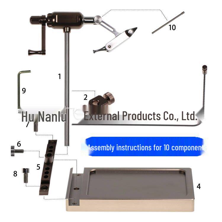 Egret Fly BLF-A 360° Rotatable Fly Tying Vise with Knotter, Line Winder, Dubbing Tool, and Hook Tying Pliers