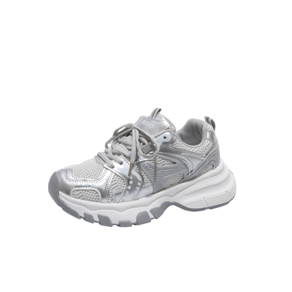 Breathable Mesh Soft-soled Dad Shoes 2025 Spring and Summer Thin Thick-soled Sports and Leisure Ins Trendy Women's Sports Shoes Thick-soled