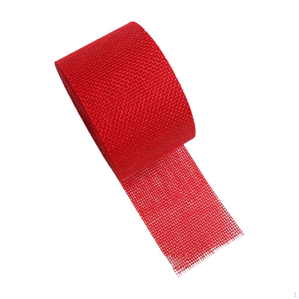 Burlap Ribbon Christmas DIY Decorative Faux Linen Imitation Wired for