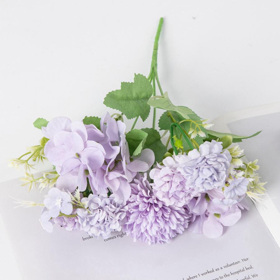 

Artificial Flowers Carnation Hydrangea Bulbous Chrysanthemum Silk Wedding Bridal Bouquet Home Garden Outdoor CourtyardDecoration 2pcs фиолетовый