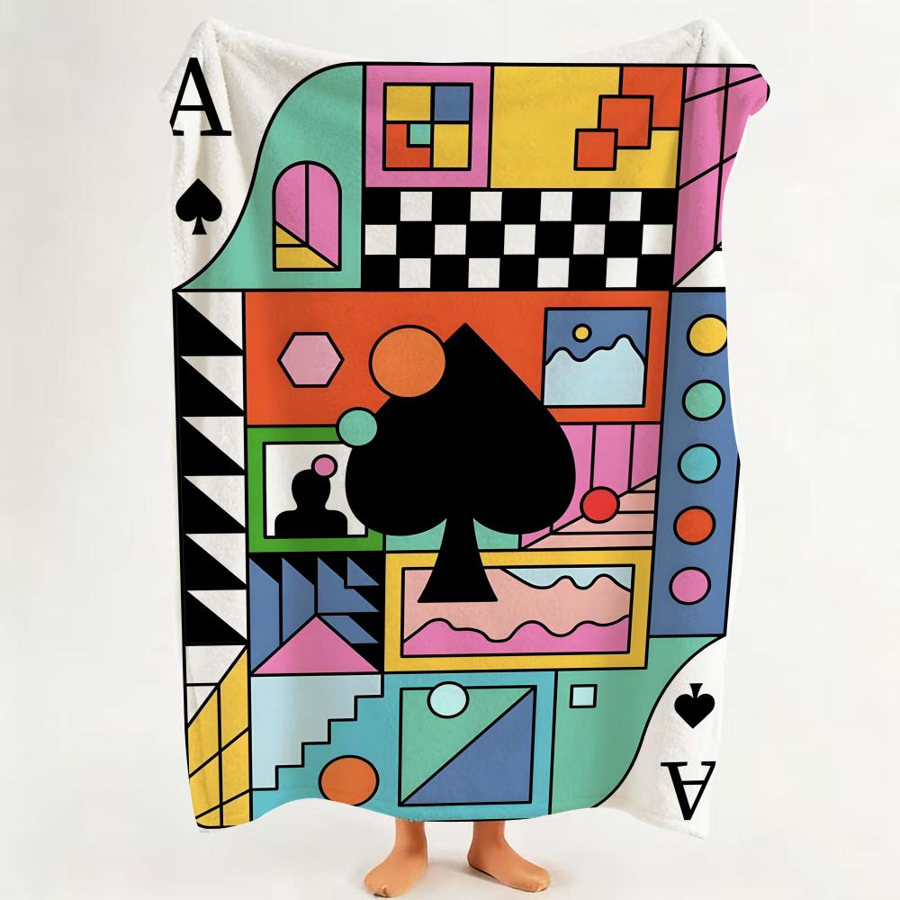 Game P Playing C Cards Throw Flannel Throw Blanket Suitable for Sofa Living Room Bedroom