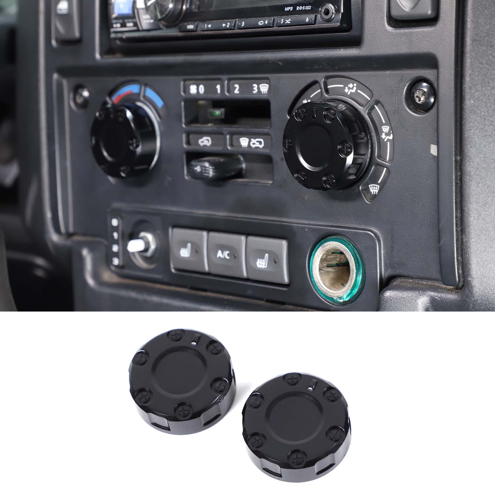 

For Land Rover Defender 90 110 2004-18 Aluminum Alloy Car Central Control Air Conditioning Adjustment Knob Cover Car Accessories