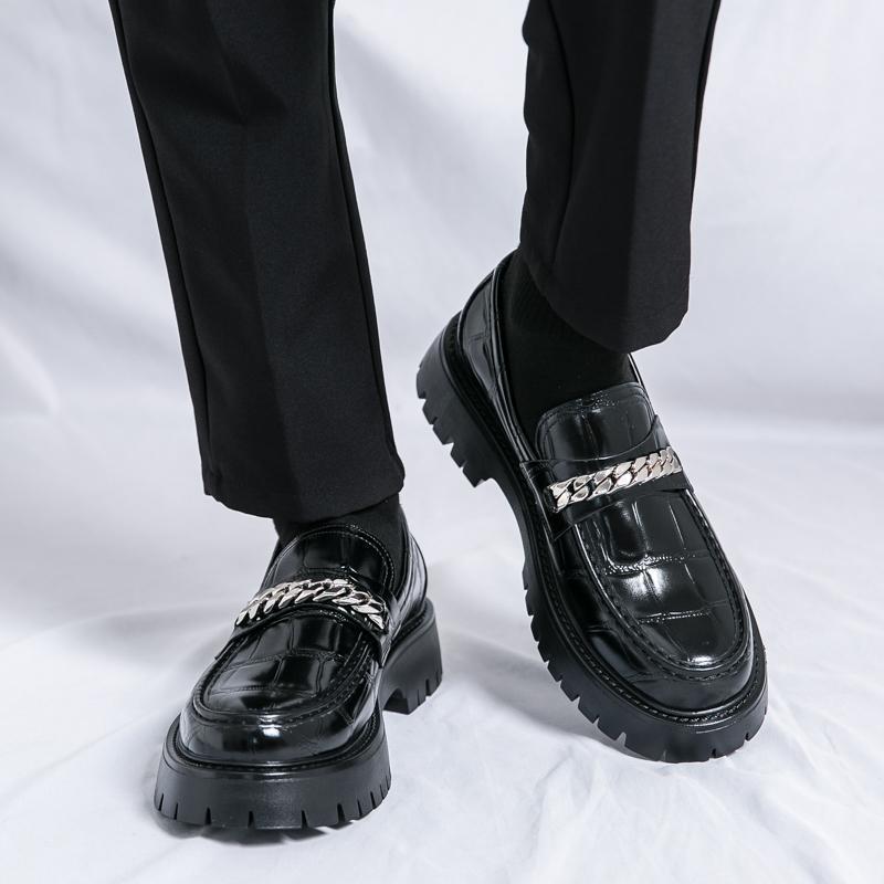 2025 British Style Plus Size Business Leather Shoes for Men - Height Increasing Thick-Soled Design