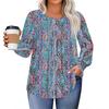 Dámské topy plus size košile s dlouhým rukávem kulatý výstřih splývavá tunika ležérní volná halenka L-5X