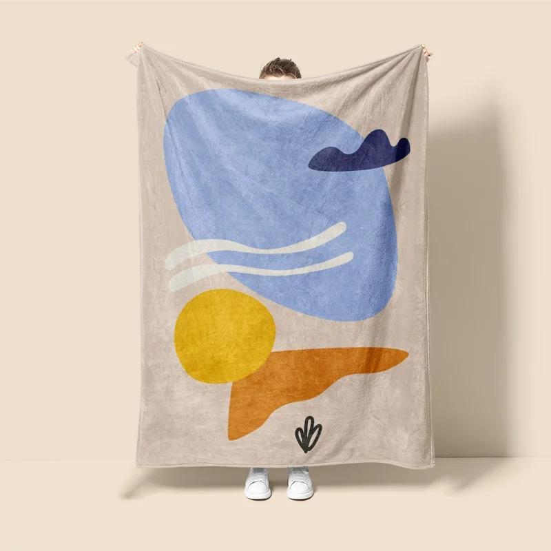 Skandinavischer Ins-Stil Morandi-Decke abstraktes geometrisches Design antistatisch Staub Netroots mit der gleichen Sofabezug-Decke