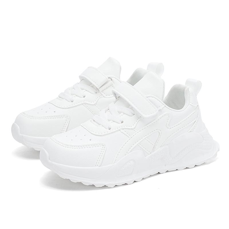 

Детская обувь Маленькие белые туфли 2025 Новые летние для мальчиков и девочек Дышащая спортивная сетчатая обувь Повседневная обувь на мягкой подошве Кроссовки для больших детей 34