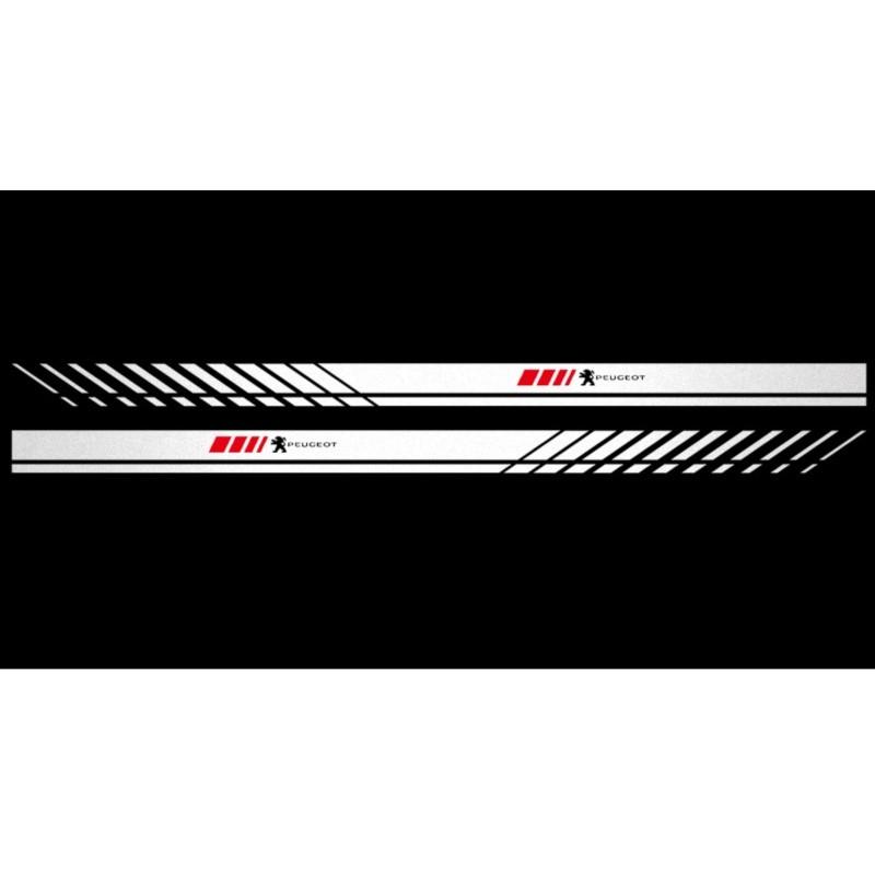 2pcs Vinyl Sports Car Body Sticker Car Emblem Side Skirts Stripe Decal For Peugeot 208 2012~2018 308 2019~2021 2008 207 508 607