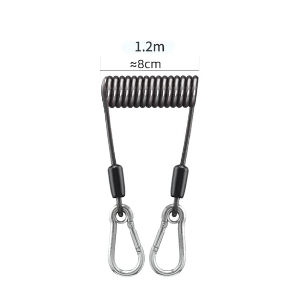 Weighing 50KG Anti-slip Rope with Metal Carabiner Anti Falling Steel Wire Fishing Lanyards