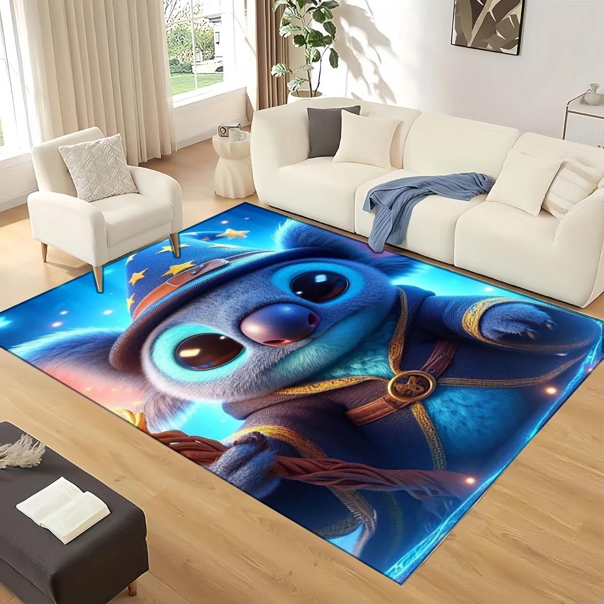 

3D kawaii Lilo Stitch 2 Monster Cartoon Carpet Rug for Living Room Bedroom Home Sofa Decoration,kids Play Non-slip Floor Mat 40x60cm( 15x23in )
