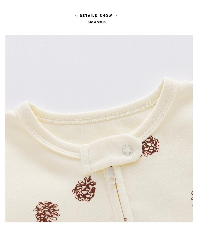 Shu Rong Neugeborenen Strampler mit Füßen und Reißverschluss - Baumwolle, Herbst/Winter, Klasse A, Jungen, INS-Stil