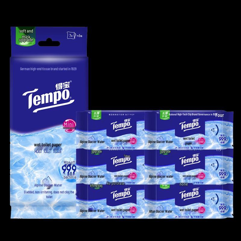 Tempo Pure Water Portable Wet Wipes, 30 Packs