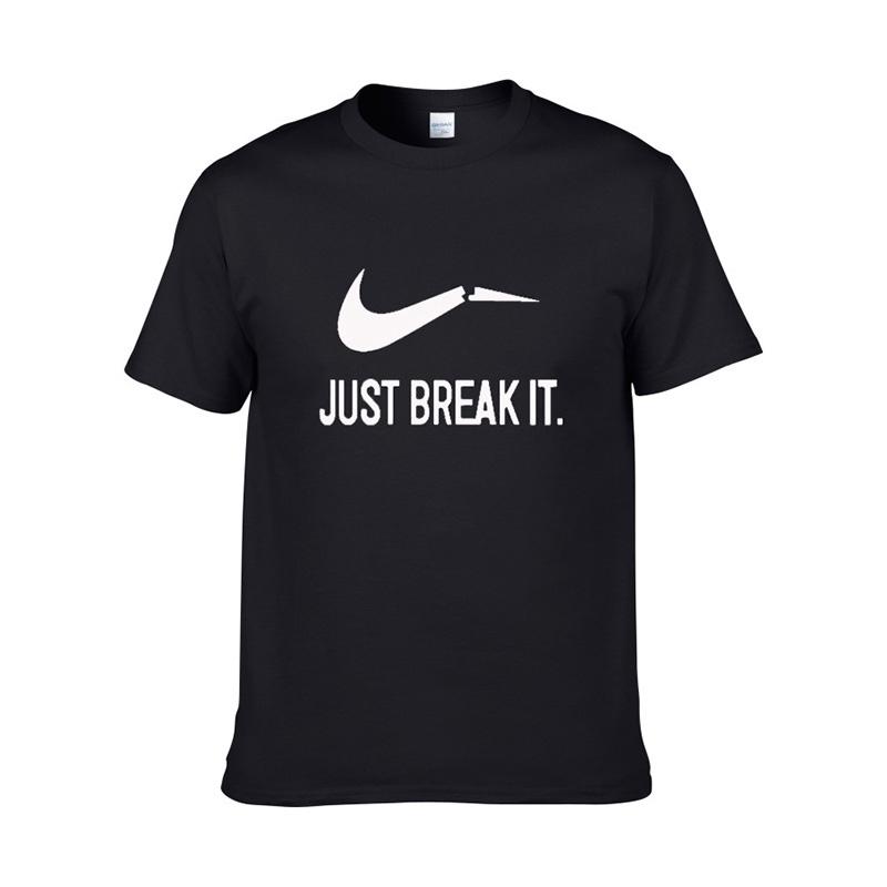 It Just Break Tshirt Men Streetwear Funny Summer Cotton Print Shirt Tops Tee