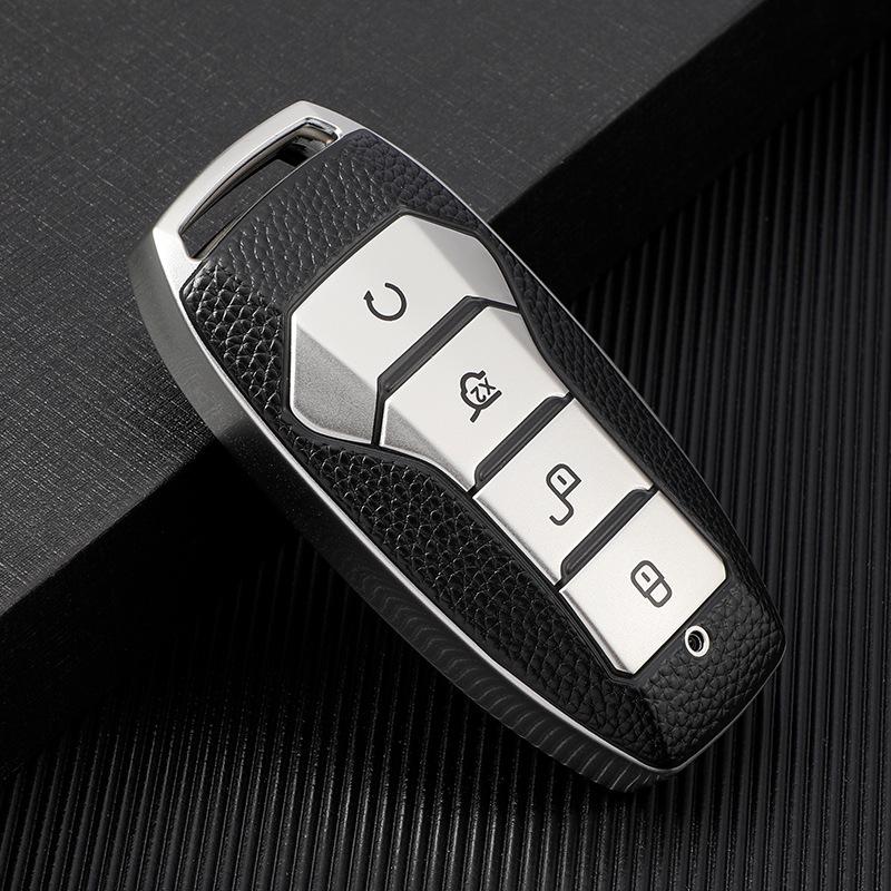 BYD Key Case: High-End Leather Texture, Full Coverage, Anti-Drop Shell for Han, Max, Qin Pro, Song Plus/Key - Men's Edition
