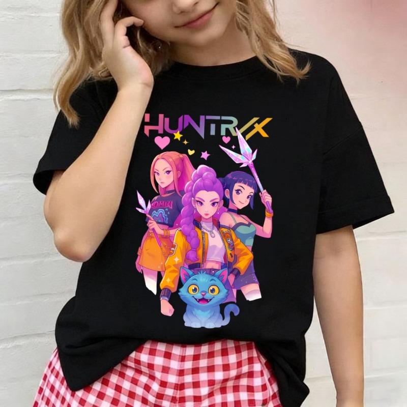 Kpop Demon Hu nter Children's T Shirt Women Short Sleeve Saja Boys Kids Tee Kpop Demon Tshirt Boys Girls Family Clothing