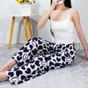 Women's Summer Cotton Silk Nine-Point Wide-Leg Pajama Pants - Plus Size, Loose, Breathable, Cooling, Ideal for Beach and Air Conditioning Comfort