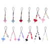 Heart Beaded Keychain Fashionable Resin Charm Phone Pendant for Youthful Women Colorful Beads for Bags and Phones