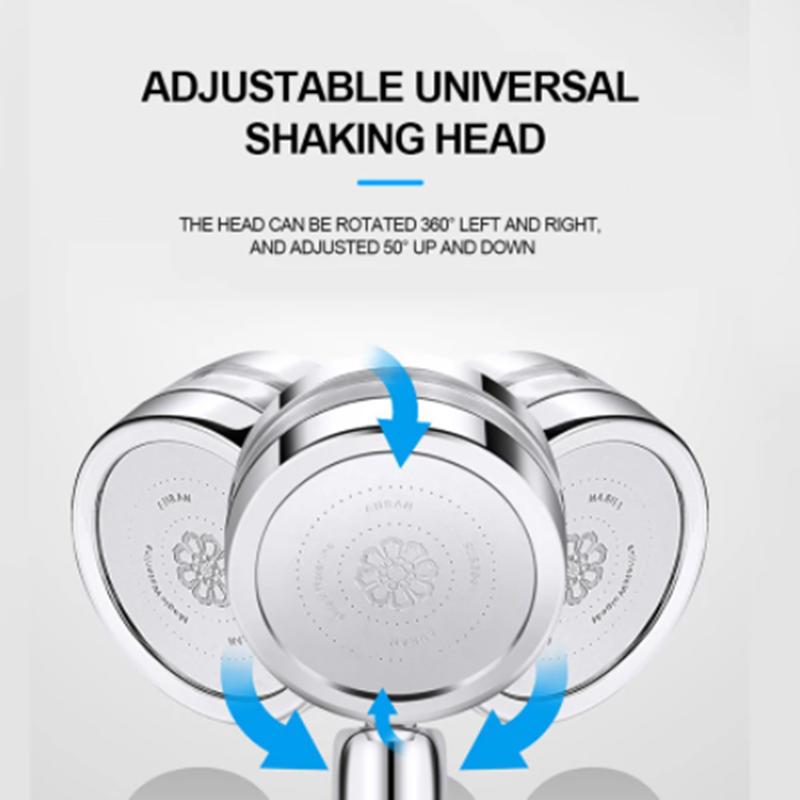 Pressure Turbocharged Flower Fountain Type Shower Head 3 Mode Saving Water with Water-Stopping,2021 Tik Tok Hot Sell