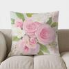 Home Decor Pink Roses And White Flowers Cushion Cover Pattern Cushion Cover Suitable For Sofa Bedroom Car Pillow Cover