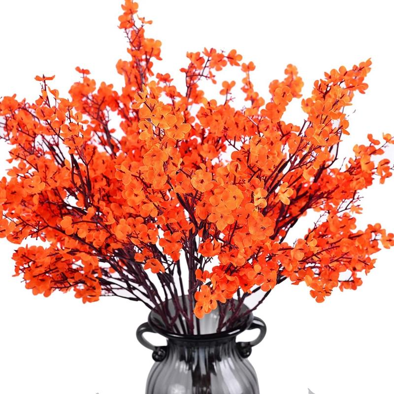 White Artificial Flowers Cherry Blossoms Gypsophila Fake Plants DIY Wedding Bouquet Vases for Home Decor Faux Christmas Branch