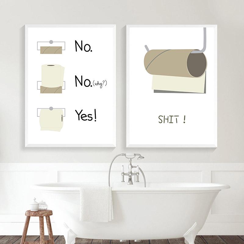 Toilet Paper Funny Shit Quote Karma Nordic Wall Art Canvas Painting Posters And Prints Wall Pictures For Bathroom Washroom Decor