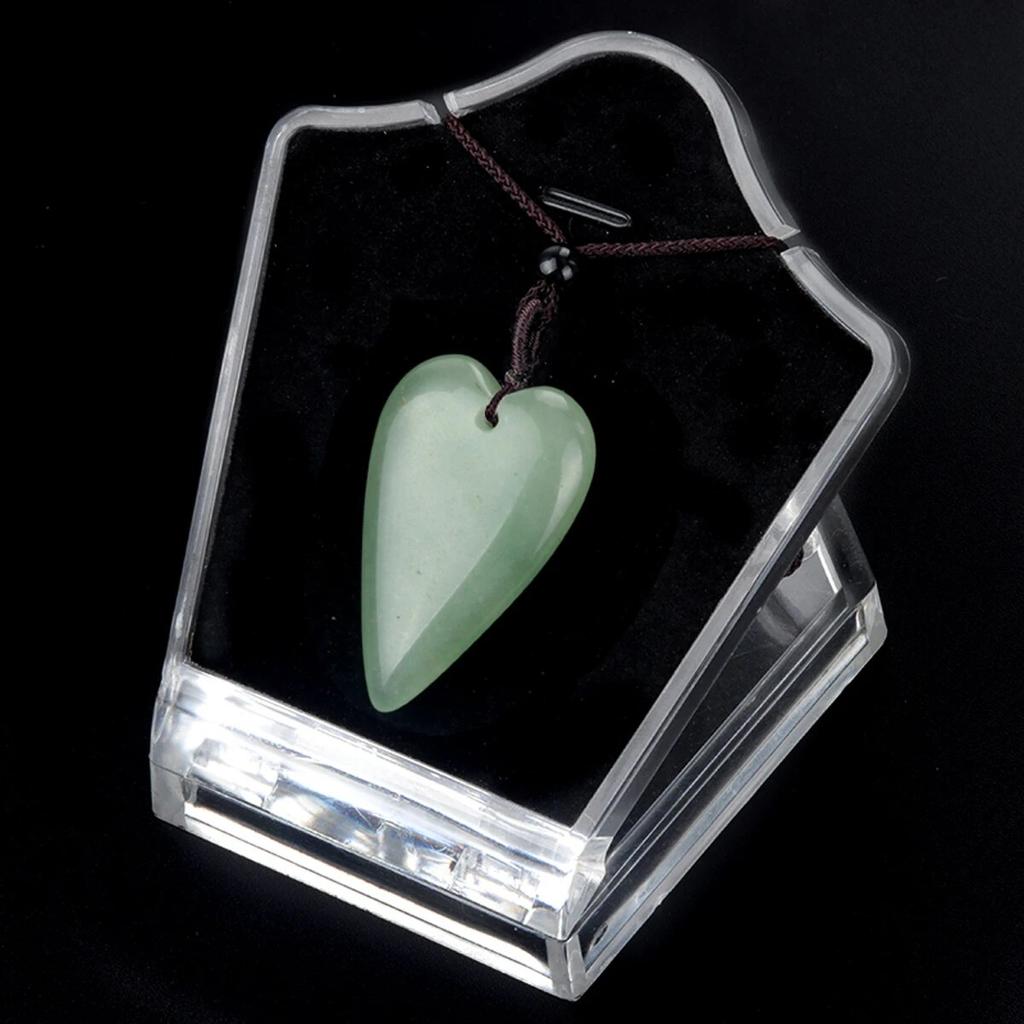 Peach-Heart Necklace Natural Stone Amethyst/Green Aventurine Pendant Necklace For Girls Women Birthday Wedding Gifts