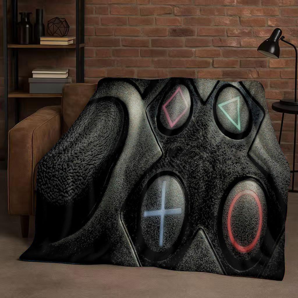 26 Style Game Zone Sign Gamer Controller Flannel Blanket,Ultra Soft Warm Plush Throw for Home Bedroom Bed Sofa Cover Kids Gift