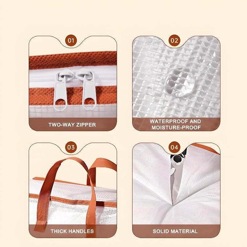 PVC Storage Bag Beg Toto with Handle Big Capacity Waterproof Bag Clothes Storage Wardrobe Organizer Bag
