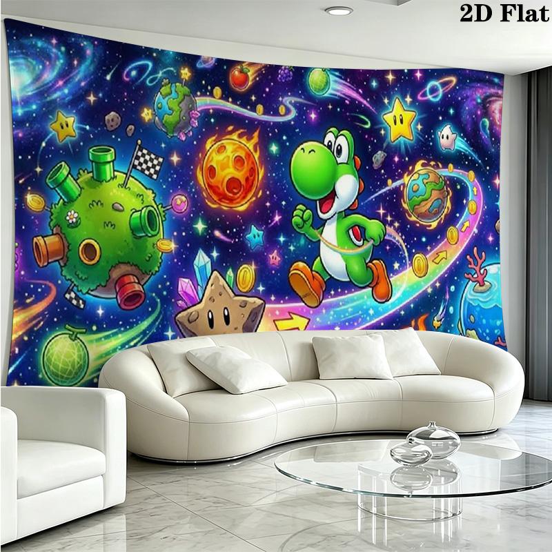 Mario Wall Tapestry Aesthetic Wall Hanging Printed Fabric Blanket Decorative Tapestries for Bedroom Living Room Home Decor