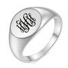 Stainless Steel 26 English Alphabet Printed Font Ring, Silver Color, Fashionable and Simple Titanium Steel Women's Ring