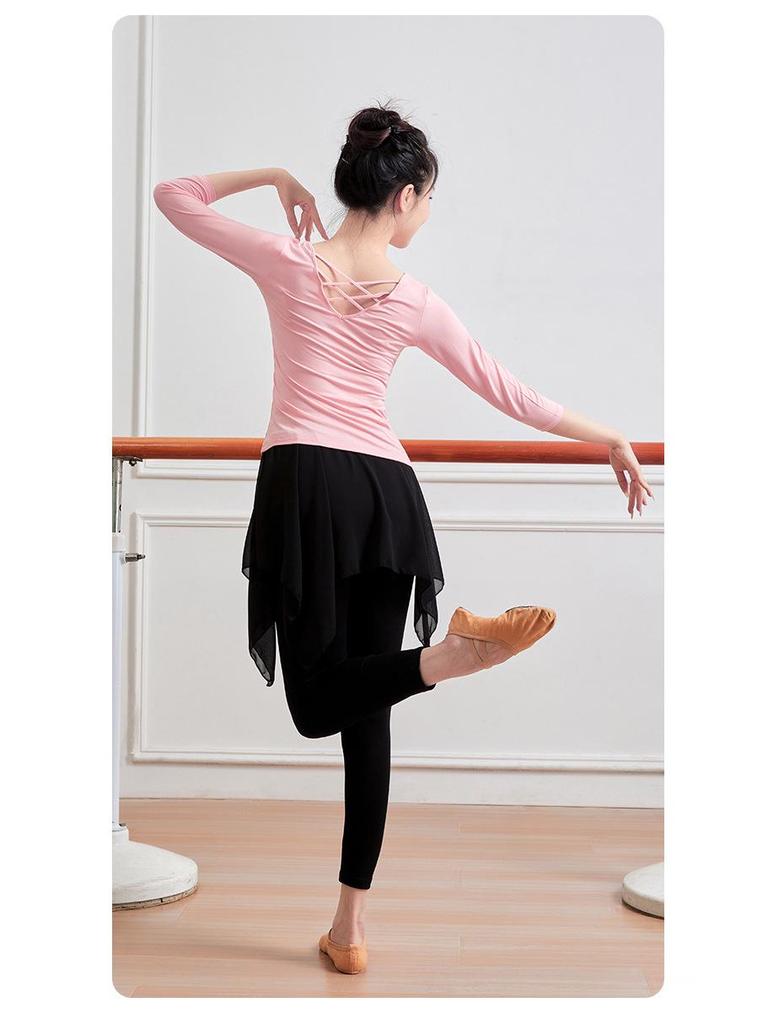 Black Long Sleeve Dance Practice Suit for Square Dance and Art School Training