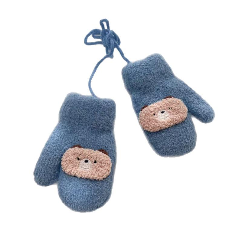 - Years old, blogger, children's baby gloves, winter velvet warm bunny bear children's neck bag finger batch