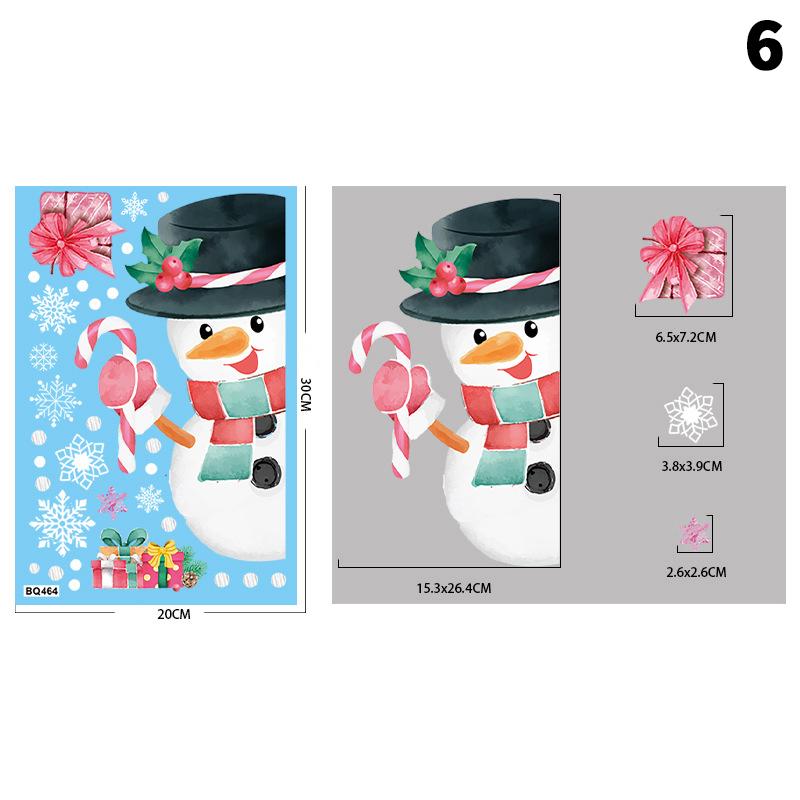 Removable Christmas Pvc Static Sticker Santa Window Stickers Beautify Snowflake Wall Decals New Year Party Glass Dress Up