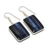 Natural Black Tiger Eye Gemstone 925 Sterling Silver Jewelry Earring 1.62" AE-12155