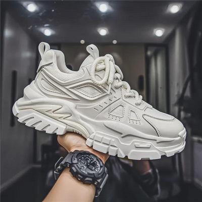2024 Men's Breathable Mesh Low-Top Sneakers - Fashionable, Thick-Soled Casual Shoes for Teens
