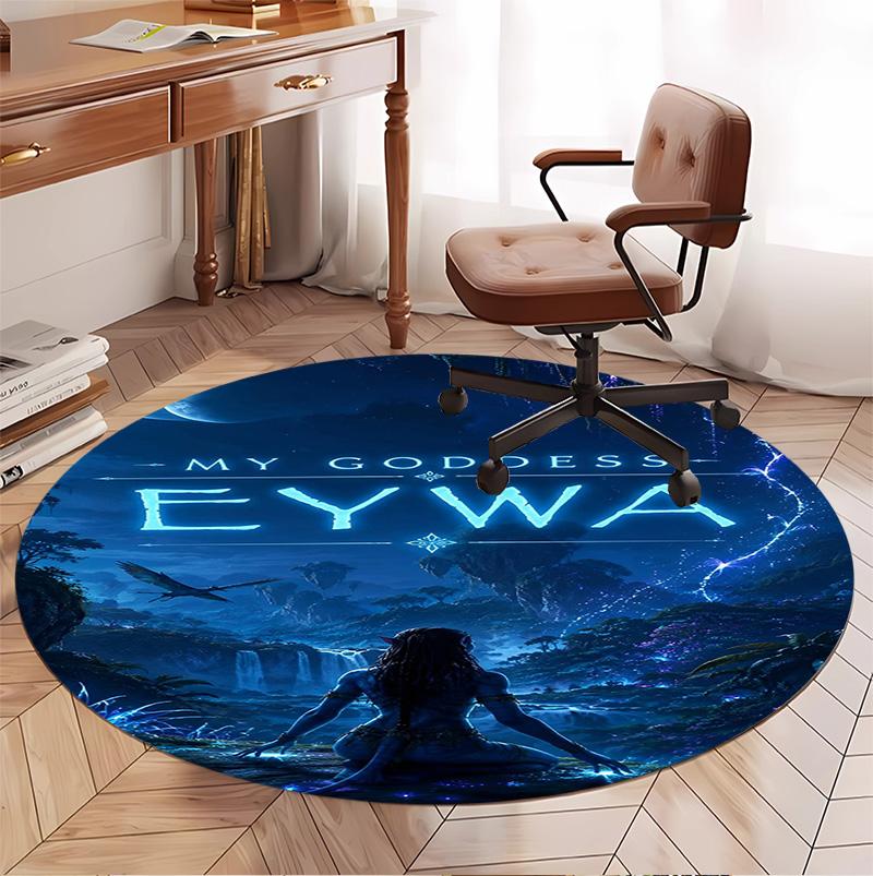 Avatar Pattern Round Rug, Indoor/Outdoor Mat, for Picnic, Gameroom, Bedroom, Office, Living Room, Home Decor Carpet, Birthday Gift