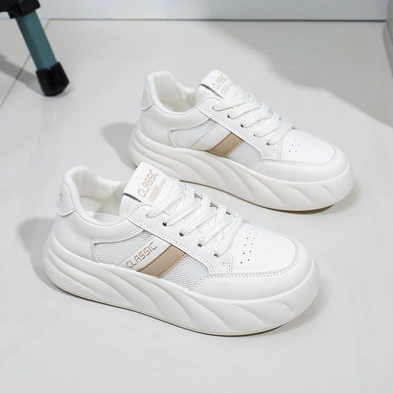 Lavsko Pustende Hvite Sko for Kvinner Vår Ny Internettkjendis Stor Hode Brødsko Plattform Fritidssko Ktw2625