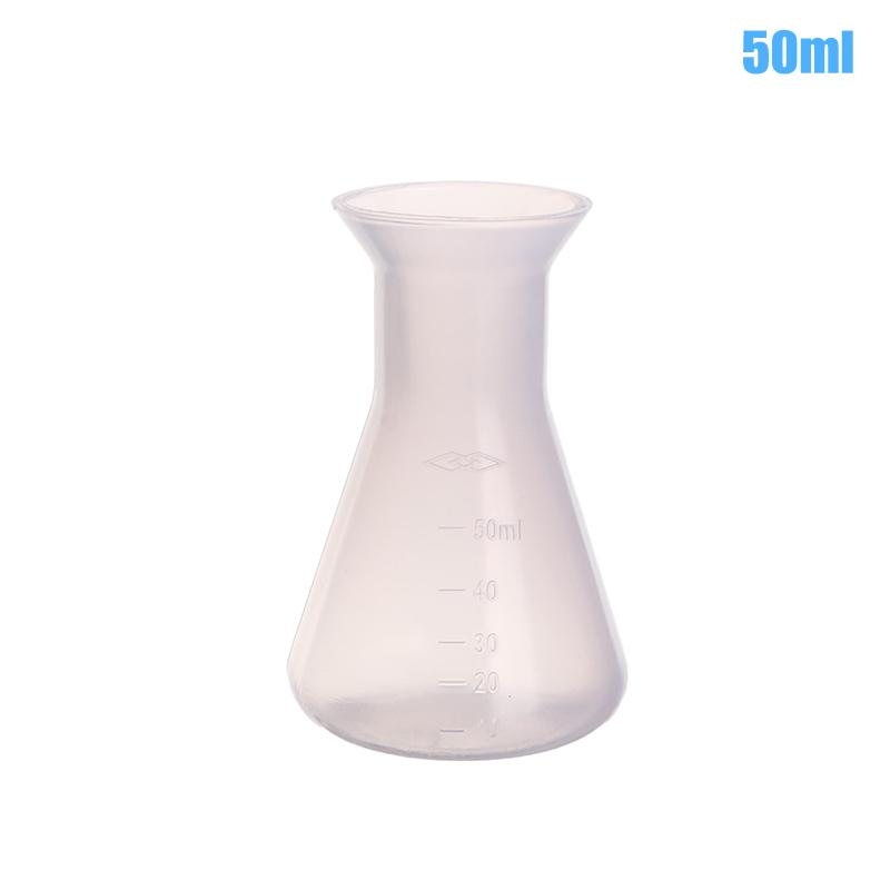

1 шт. 50/100/250 мл пластиковая колба Эрленмейера с узким горлом коническая треугольная колба химический лабораторный анализ инструмент 50ml