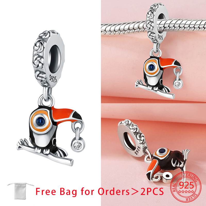 Charms Copper Birds Animal Beads Fit Bracelet Necklace Accessories Bead Jewelry Making Fine Jewelry Gift Diy