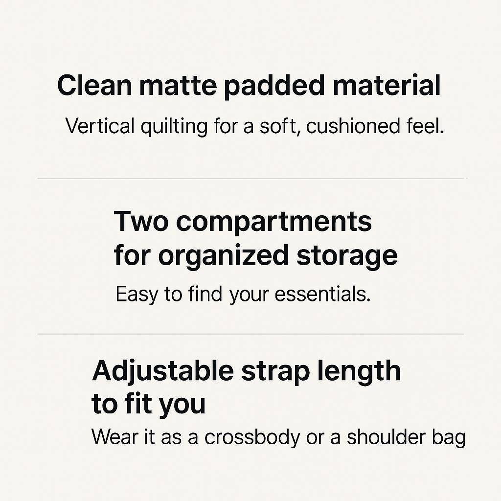 Daiso Polstrovaná crossbody taška - Černá